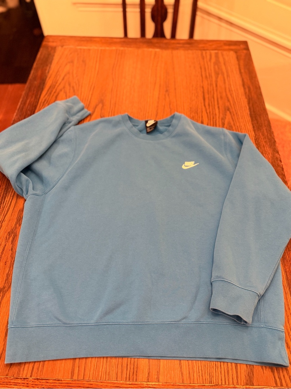 Nike Men’s Crewneck Sweatshirt - Light Blue with White Logo
